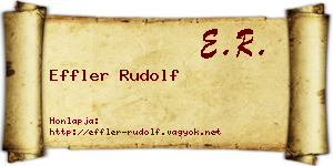 Effler Rudolf névjegykártya